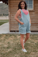 The Grace Denim Short Romper