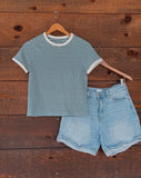 Bobbi Striped Top Teal