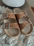 Footo Western Hand-Tooled Sandals