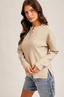 Willa Waffle Top in Oatmeal