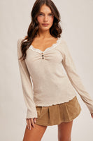 Clara Lace Trimmed Henley