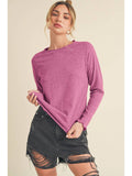 Lettie Long-Sleeve Tee in Berry