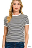 Bobbi Striped Top Black
