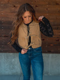 Haven Tie Denim Vest in Caramel