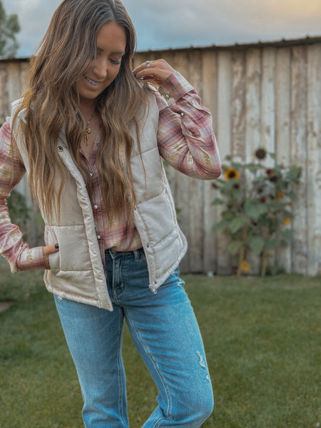 The Peyton Vest in Beige