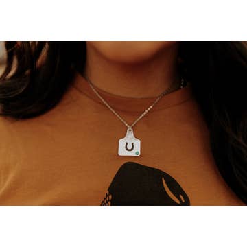 Horseshoe Ear Tag Necklace