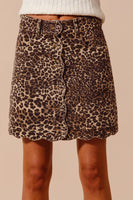 Lucy Leopard Scalloped Button Skirt