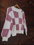Winter Rose Checkered Sweater