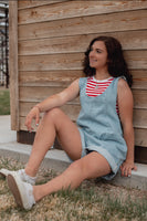 The Grace Denim Short Romper