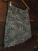 Lucy Leopard Scalloped Button Skirt