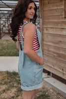 The Grace Denim Short Romper