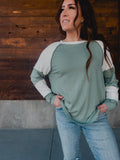 Isla Robbed Colorblock Knit Top