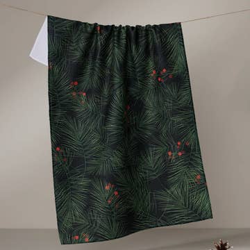 Geometry Kitchen Tea Towel Evergreen