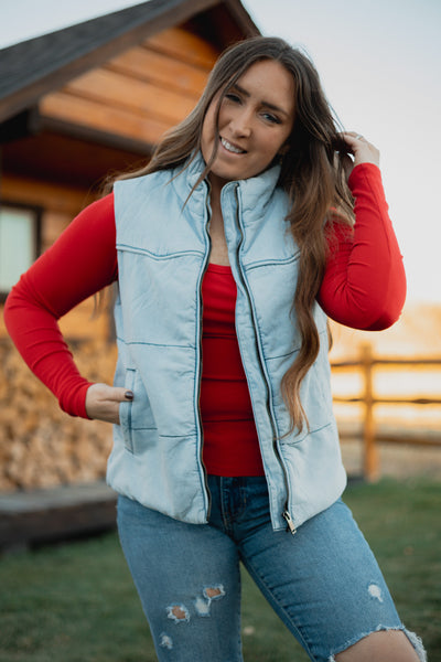 Wilder Denim Puffer Vest
