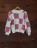 Winter Rose Checkered Sweater