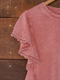 Sierra Ruffle Sleeve Top in Brick