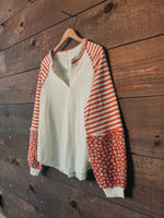 Sunset Bloom Knit Striped Pullover