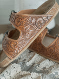 Footo Western Hand-Tooled Sandals