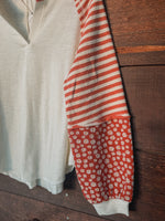 Sunset Bloom Knit Striped Pullover