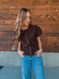 Lottie Puff Sleeve Cardigan Shirt