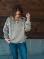 the Quincy Quilted Knit Pullover