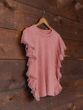 Sierra Ruffle Sleeve Top in Brick