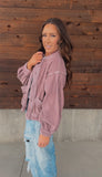 Rosewood Mauve Ribbed Cardigan Jacket