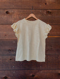 The Leah Wing Sleeve Top  in Lemon