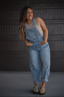 The Clover Denim Barrel Overalls