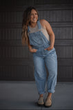 The Clover Denim Barrel Overalls