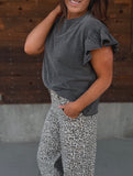 The Leah Wing Sleeve Top in Black