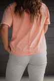 The Kira Pocket Tee in Peach