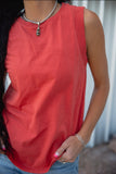 Girl on the Go Muscle Tank in Tomato Red