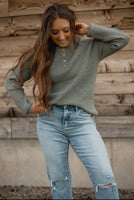 Willa Waffle Top in Creamy Olive