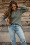 Willa Waffle Top in Creamy Olive