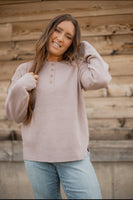 Willa Waffle Top in Mauve