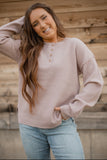 Willa Waffle Top in Mauve