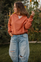 Emerson in Brick Stripe Pullover
