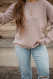 Willa Waffle Top in Mauve
