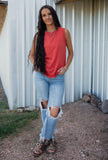 Girl on the Go Muscle Tank in Tomato Red