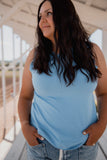 Girl on the Go Muscle Tank in Denim Blue
