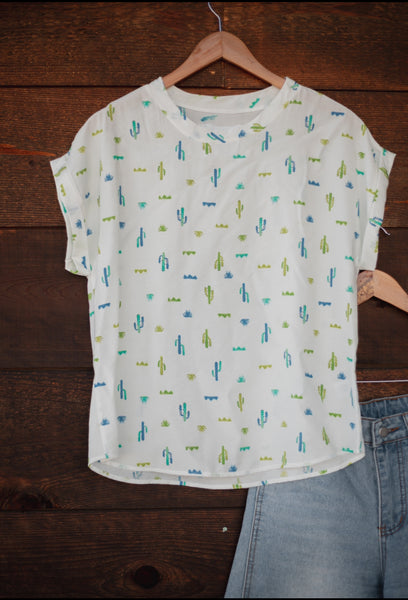 The Cactus Top in Teal
