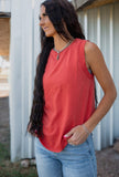 Girl on the Go Muscle Tank in Tomato Red