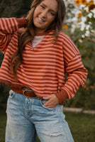 Emerson in Brick Stripe Pullover