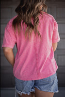 The Kira Pocket Tee in Pink