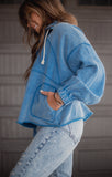 The Cally Blue Pullover 1/2 Zip Up