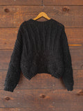 Midnight Cable Knit Pullover Sweater- Black