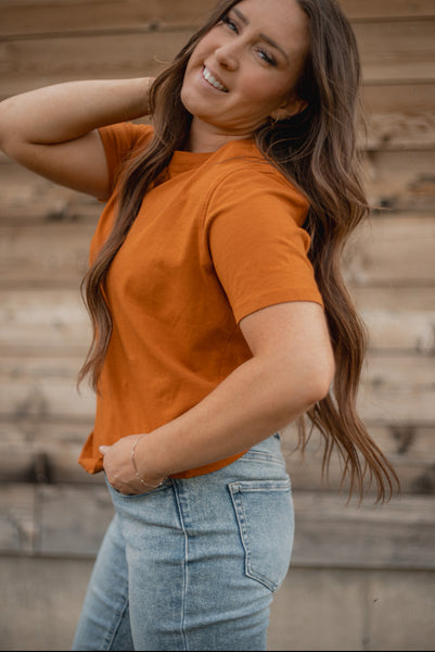 Girl on the Go Tee in Burnt Amber