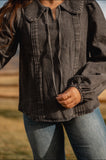 The Marlowe Mineral Wash Denim Blouse