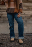 Tracey High-Rise Relaxed Straight Jeans- Midnight Wash